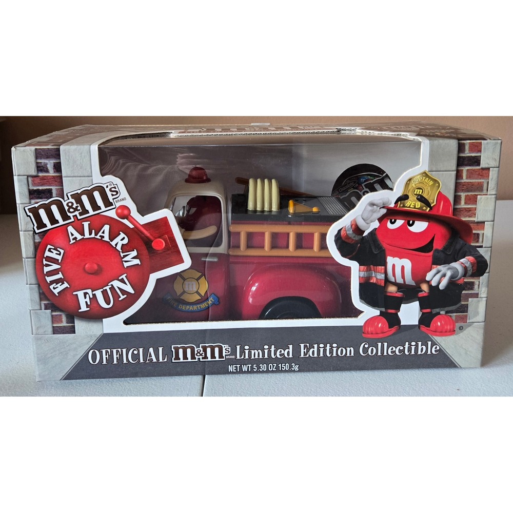 Official M&M Limited Edition Red Fire Truck Candy‎ Dispenser Fun Collectible